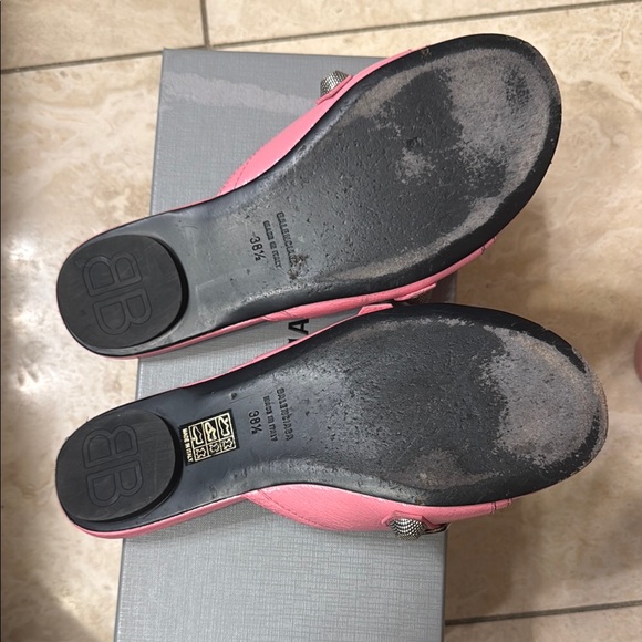 Balenciaga Pink Sandals with Gun Metal, Glossy Finish - Picture 5 of 6